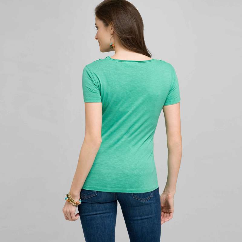 アップリケ付きスクープネック T シャツ, , large image number 1