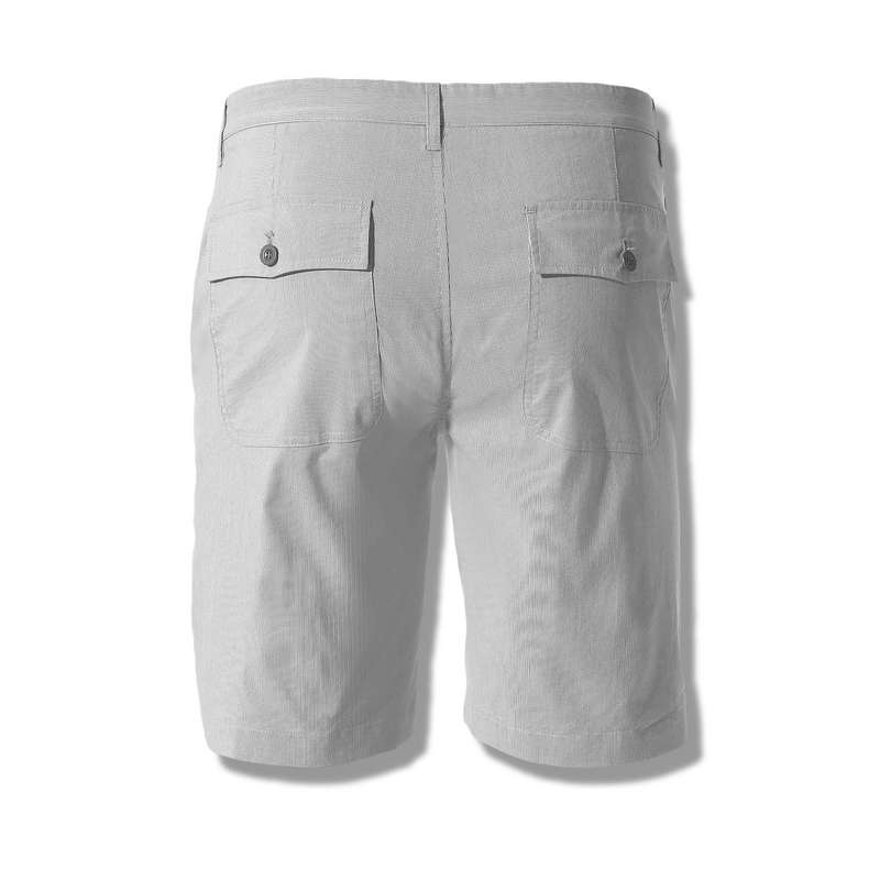 ボタン留めストレートフィットショートパンツ, グレー, large image number 1